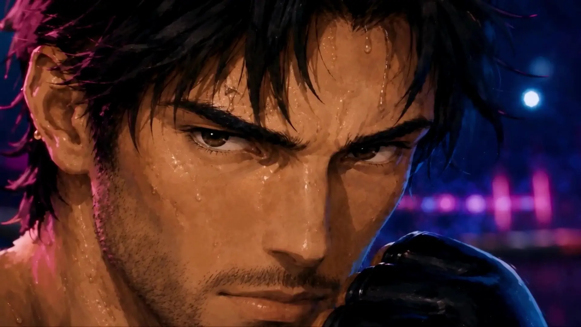 Miran inside the octagon in the WORLDS cinematic prologue